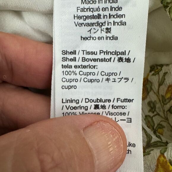 J. Crew Ivory Knee Length Lined Floral Chiffon Slip Skirt Size S NWT - Picture 9 of 11